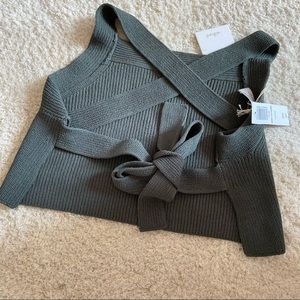 Babaton Back Tie Knit Cropped Tank - XS